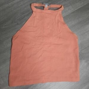 Charlotte Russe Coral Racerback Cut Out Tank Top